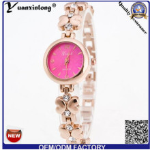 Yxl-805 Мода женские часы браслет Кристалл с цветочным узором Steeel Band